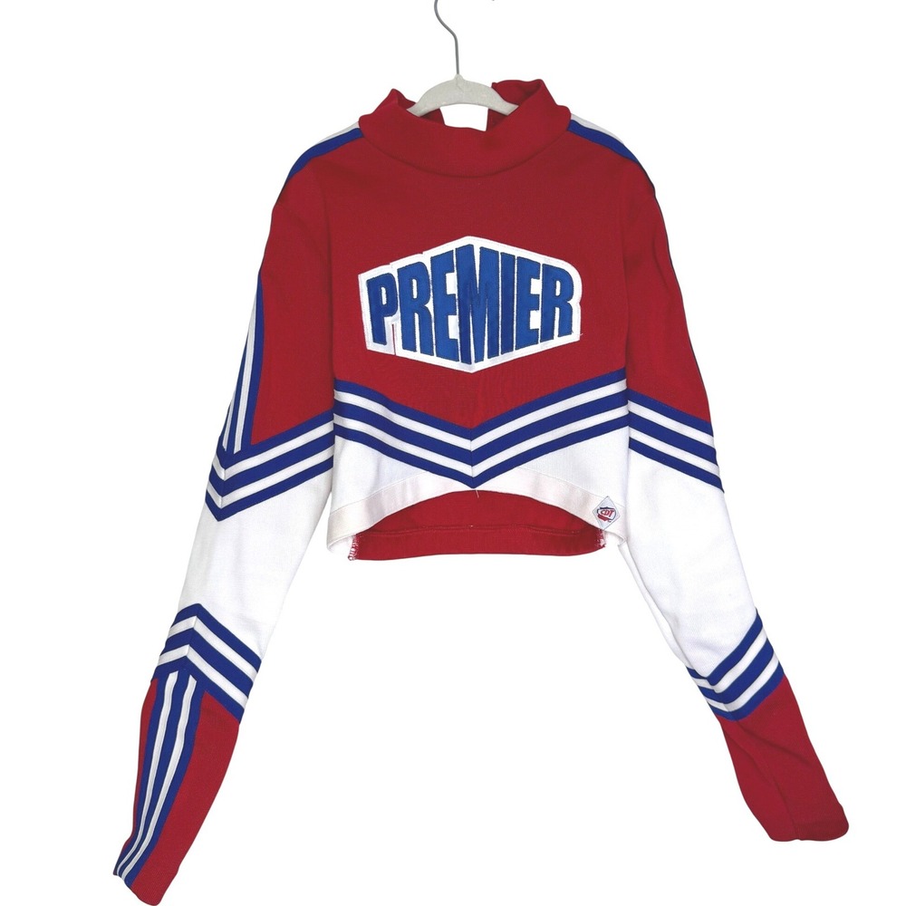 CDT Cheerleader Dance Team Top Red/White/Blue Size Medium Made in USA